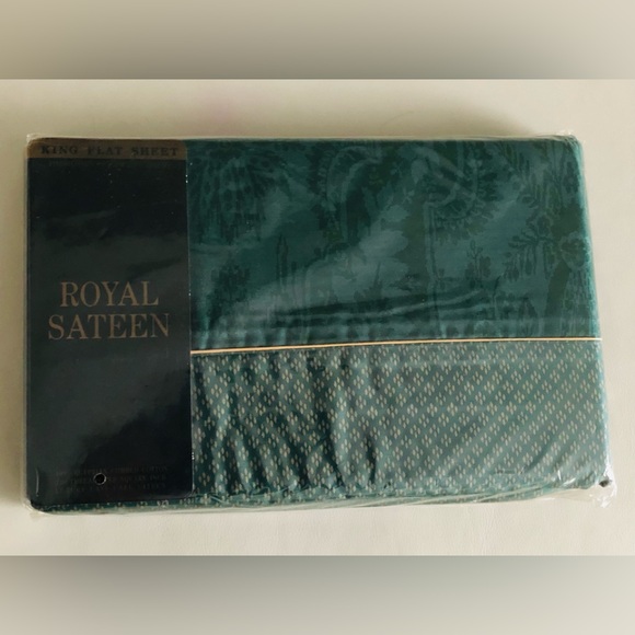 MANON Egyptian 100%Cotton King Flat Sheet Vintage Luxury Royal Sateen New in box - Picture 11 of 13